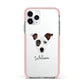Staffy Jack Personalised Apple iPhone 11 Pro in Silver with Pink Impact Case