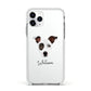 Staffy Jack Personalised Apple iPhone 11 Pro in Silver with White Impact Case