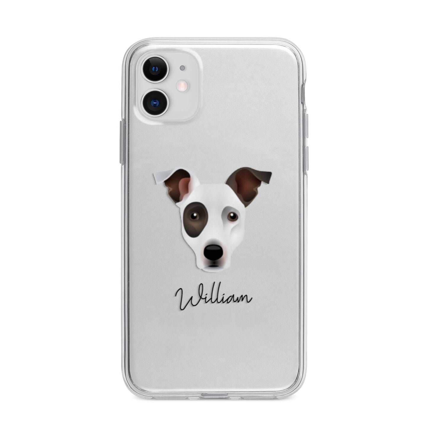 Staffy Jack Personalised Apple iPhone 11 in White with Bumper Case