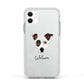 Staffy Jack Personalised Apple iPhone 11 in White with White Impact Case