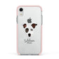 Staffy Jack Personalised Apple iPhone XR Impact Case Pink Edge on Silver Phone