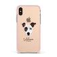 Staffy Jack Personalised Apple iPhone Xs Impact Case Pink Edge on Gold Phone