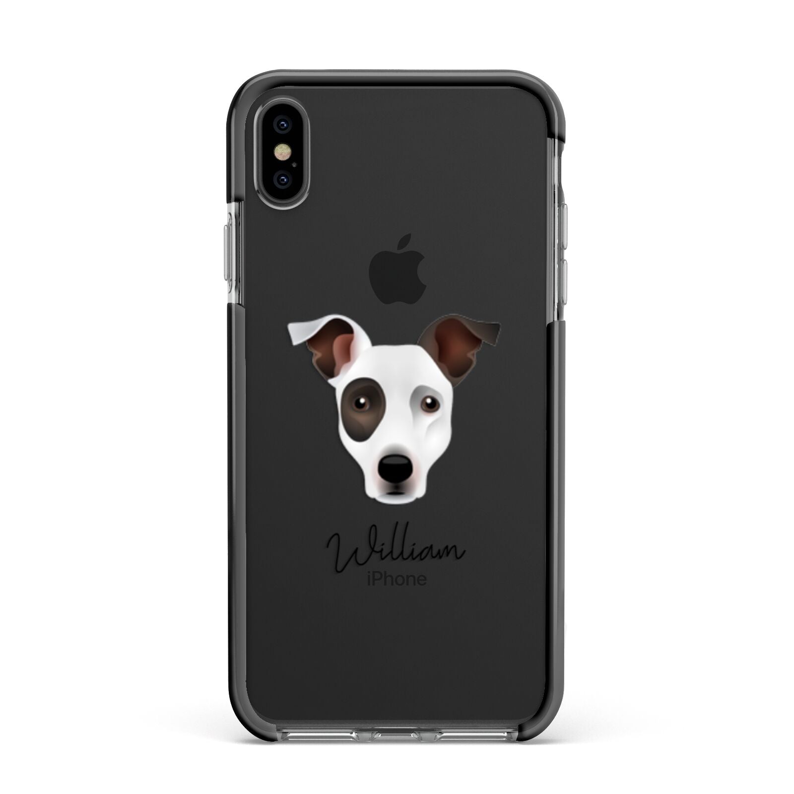 Staffy Jack Personalised Apple iPhone Xs Max Impact Case Black Edge on Black Phone