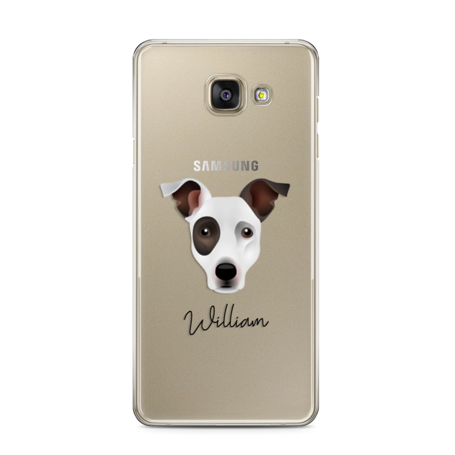 Staffy Jack Personalised Samsung Galaxy A3 2016 Case on gold phone