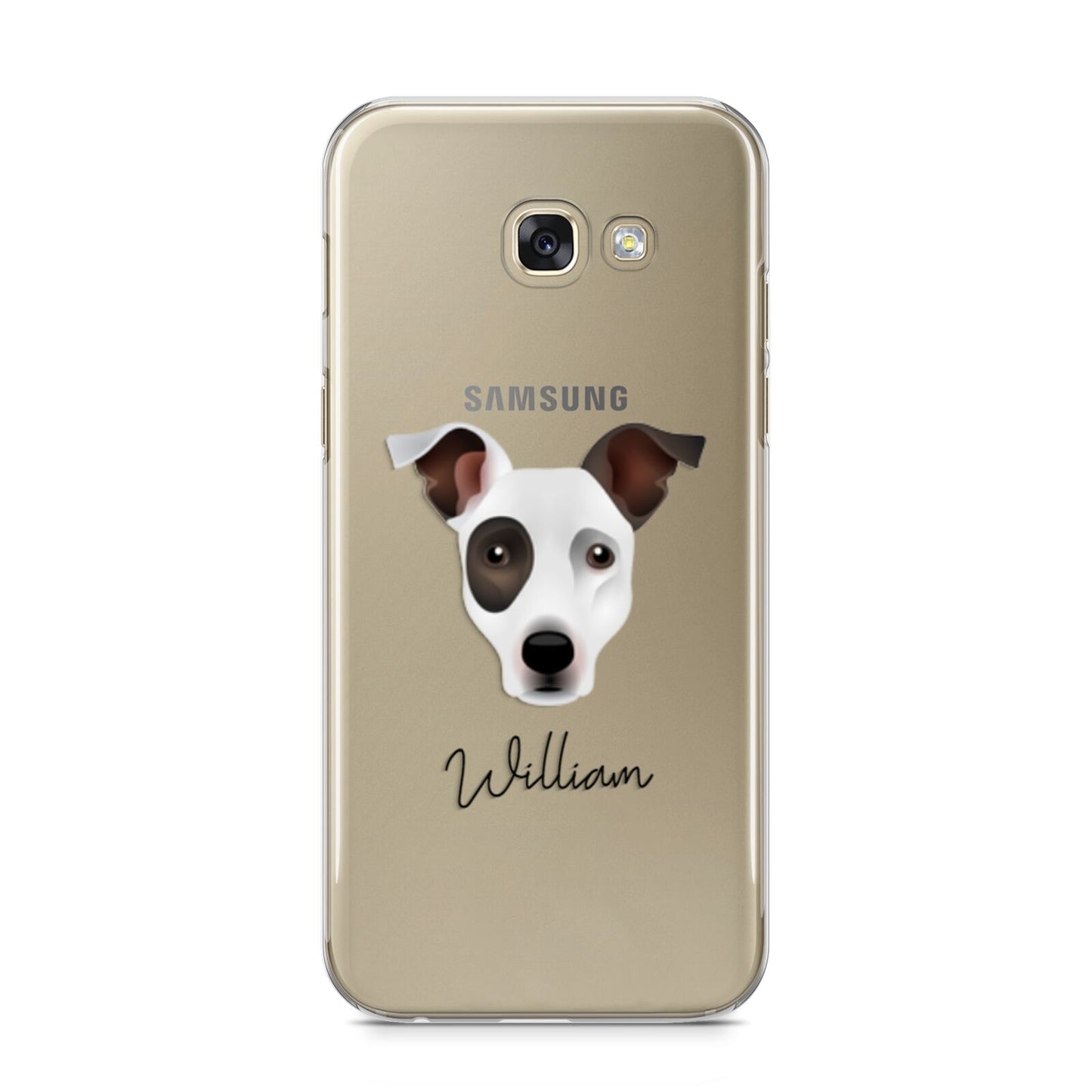 Staffy Jack Personalised Samsung Galaxy A5 2017 Case on gold phone