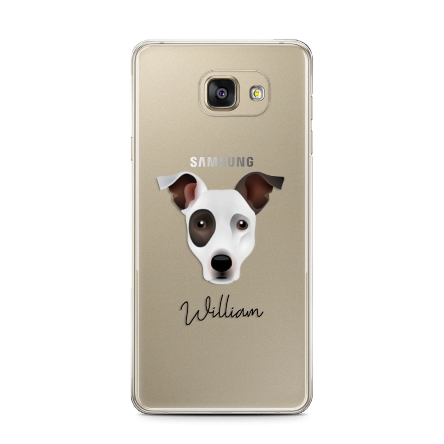 Staffy Jack Personalised Samsung Galaxy A7 2016 Case on gold phone
