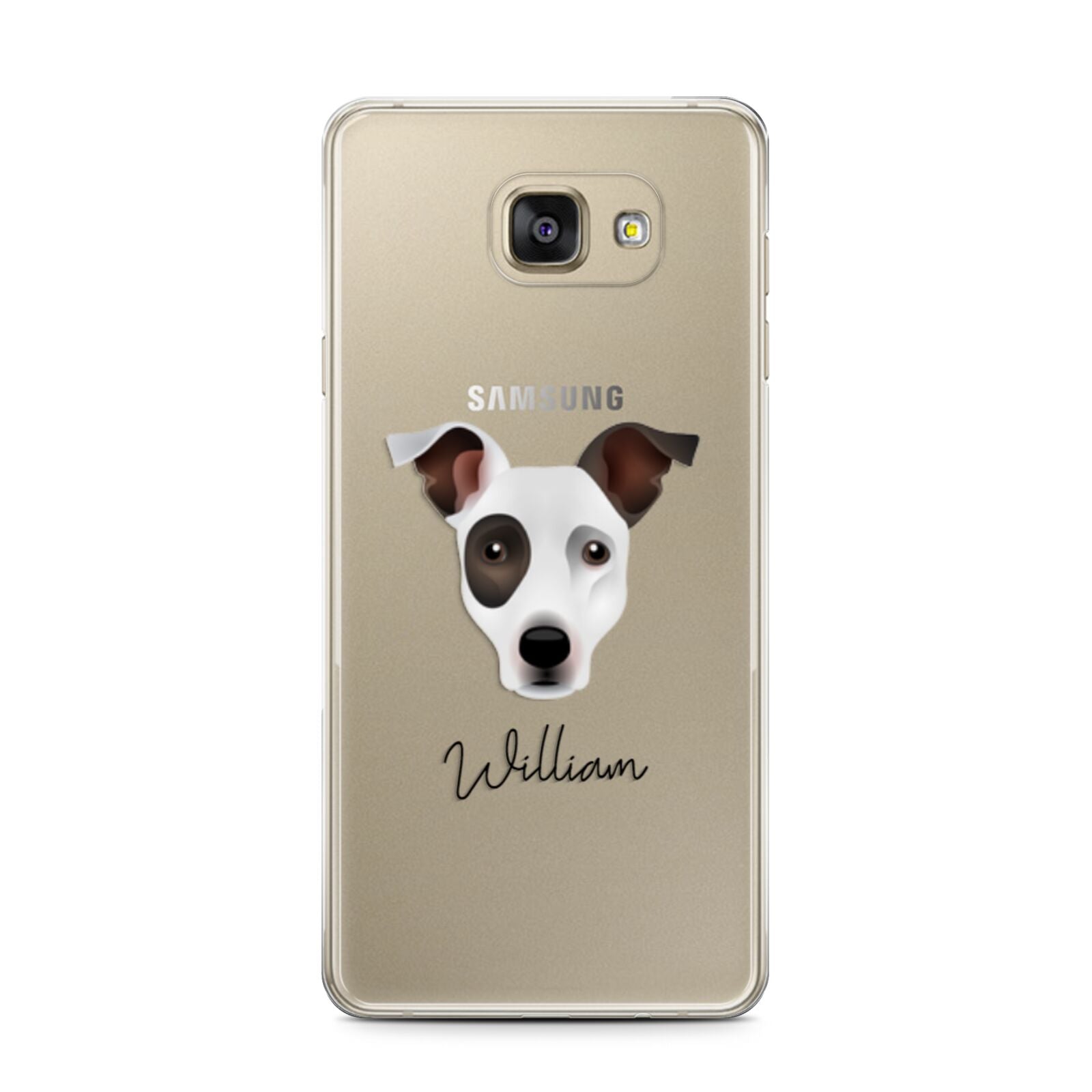 Staffy Jack Personalised Samsung Galaxy A7 2016 Case on gold phone