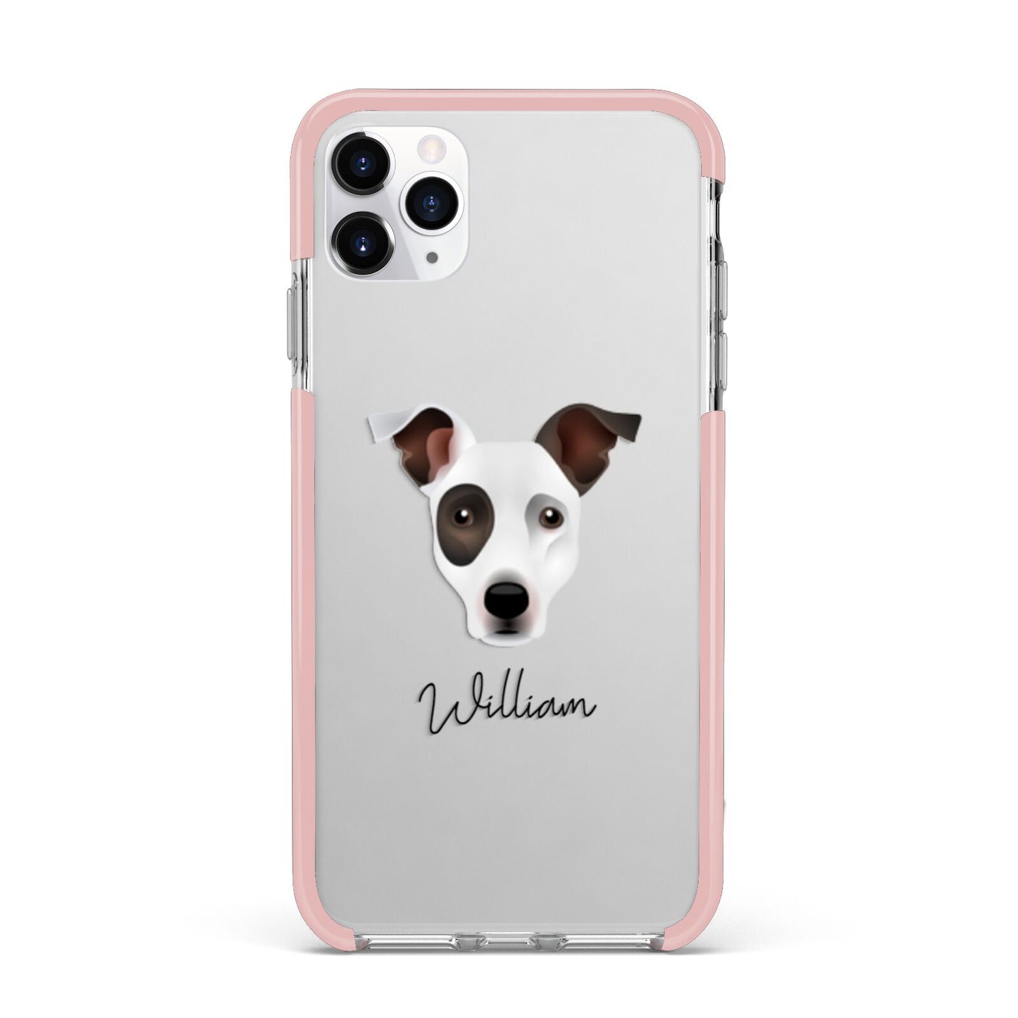 Staffy Jack Personalised iPhone 11 Pro Max Impact Pink Edge Case