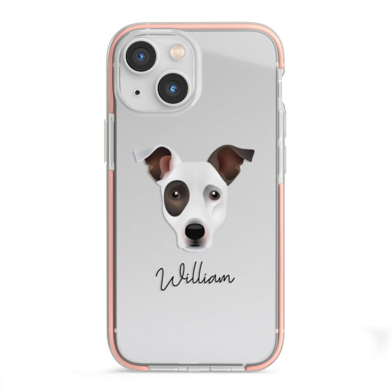 Staffy Jack Personalised iPhone 13 Mini TPU Impact Case with Pink Edges