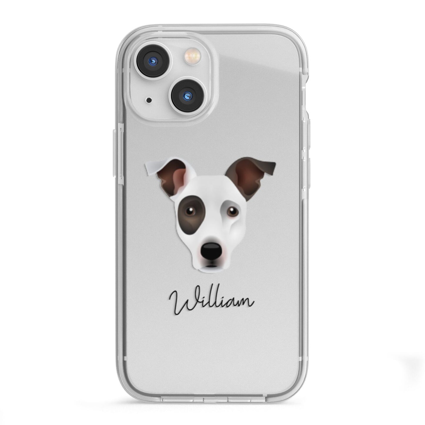 Staffy Jack Personalised iPhone 13 Mini TPU Impact Case with White Edges