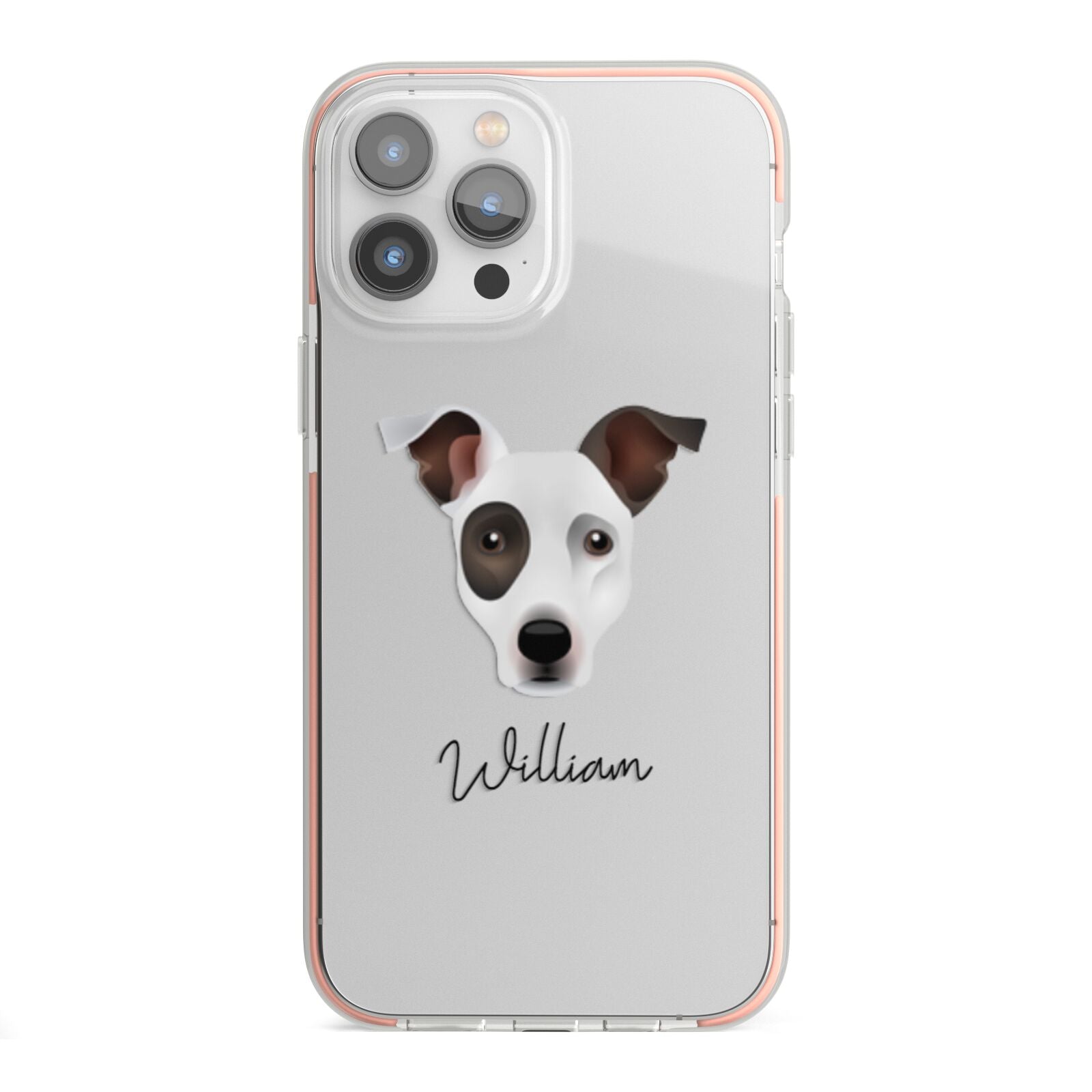 Staffy Jack Personalised iPhone 13 Pro Max TPU Impact Case with Pink Edges