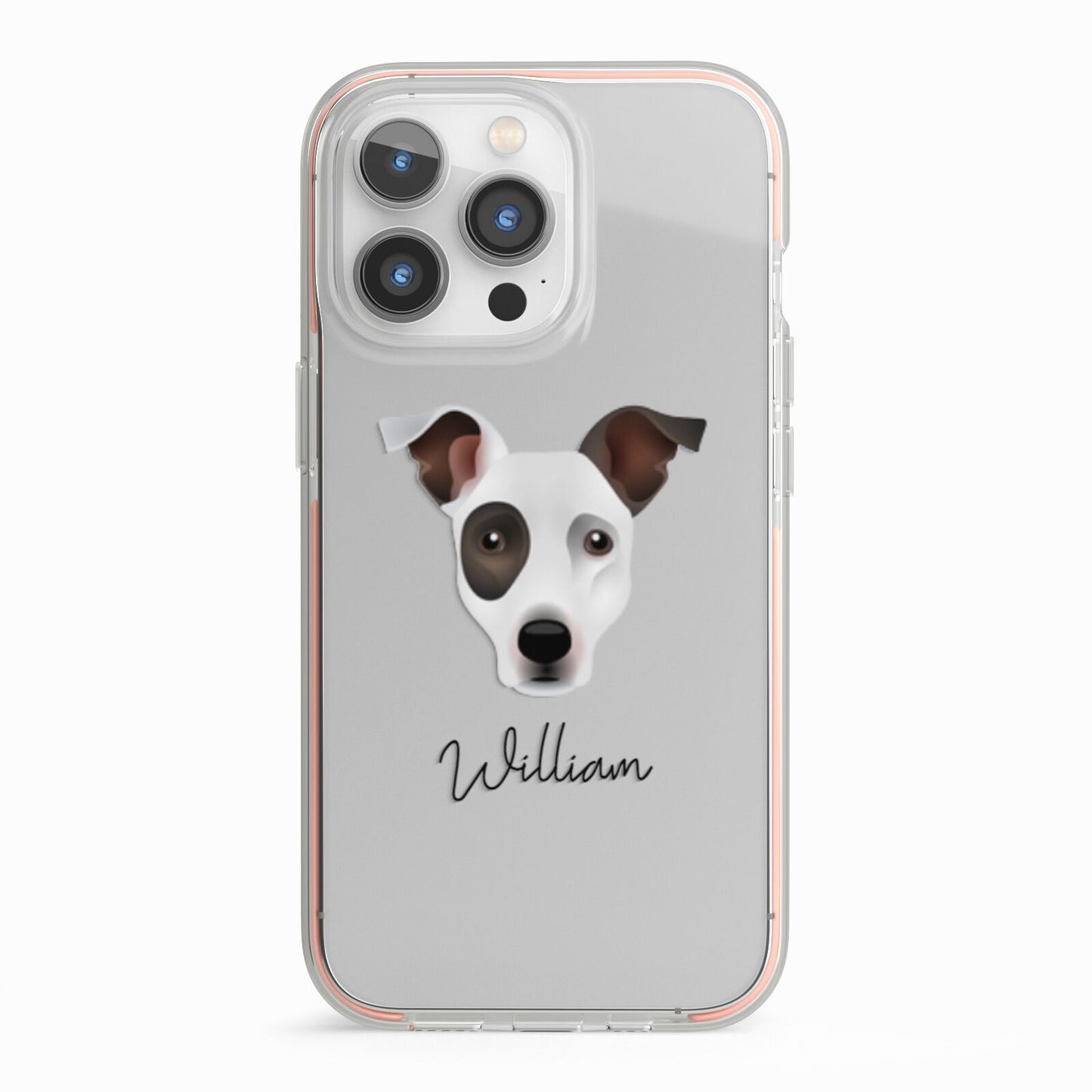 Staffy Jack Personalised iPhone 13 Pro TPU Impact Case with Pink Edges