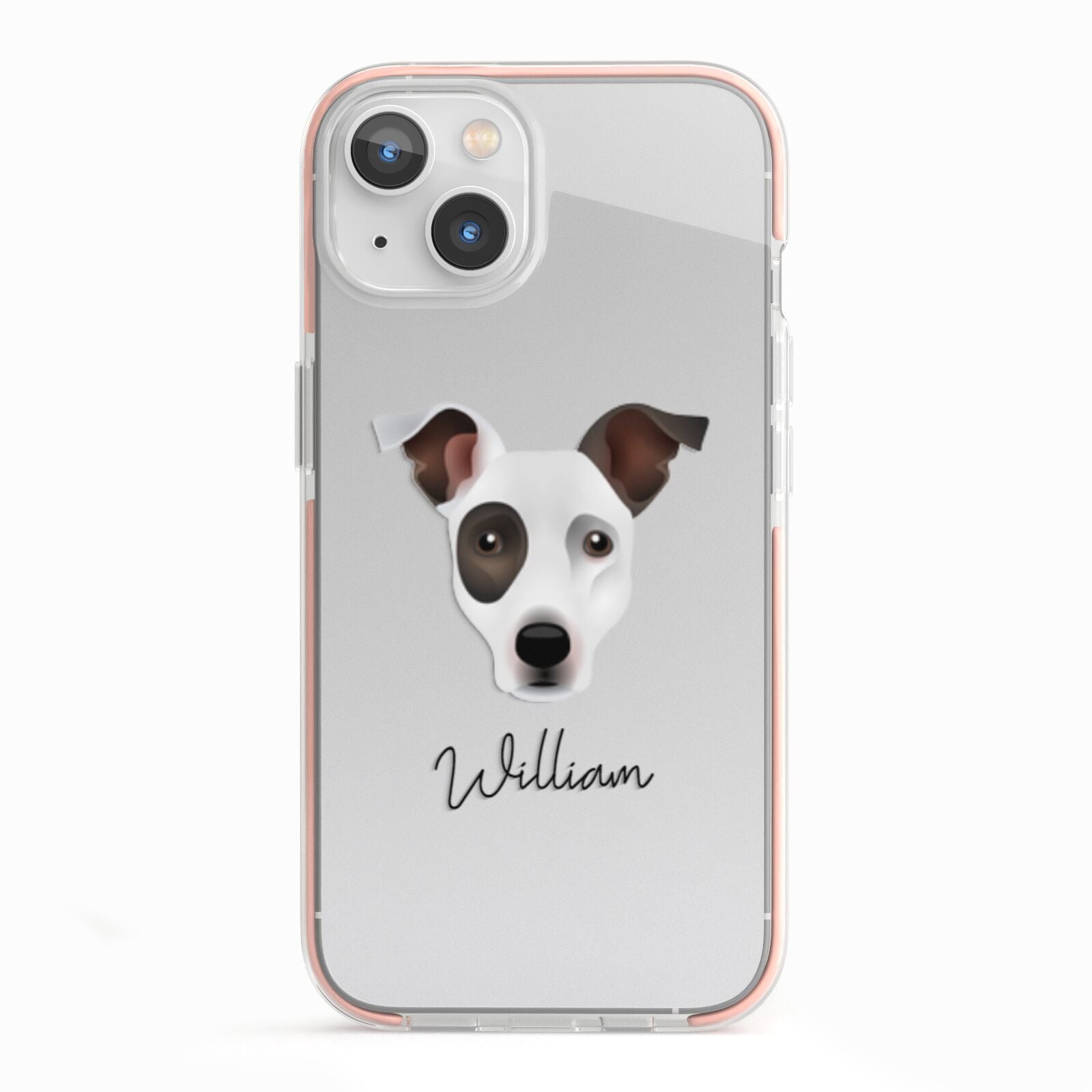 Staffy Jack Personalised iPhone 13 TPU Impact Case with Pink Edges
