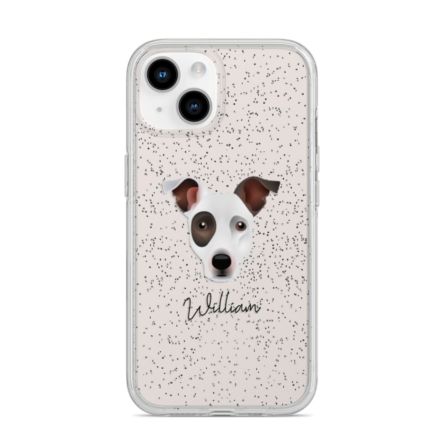 Staffy Jack Personalised iPhone 14 Glitter Tough Case Starlight