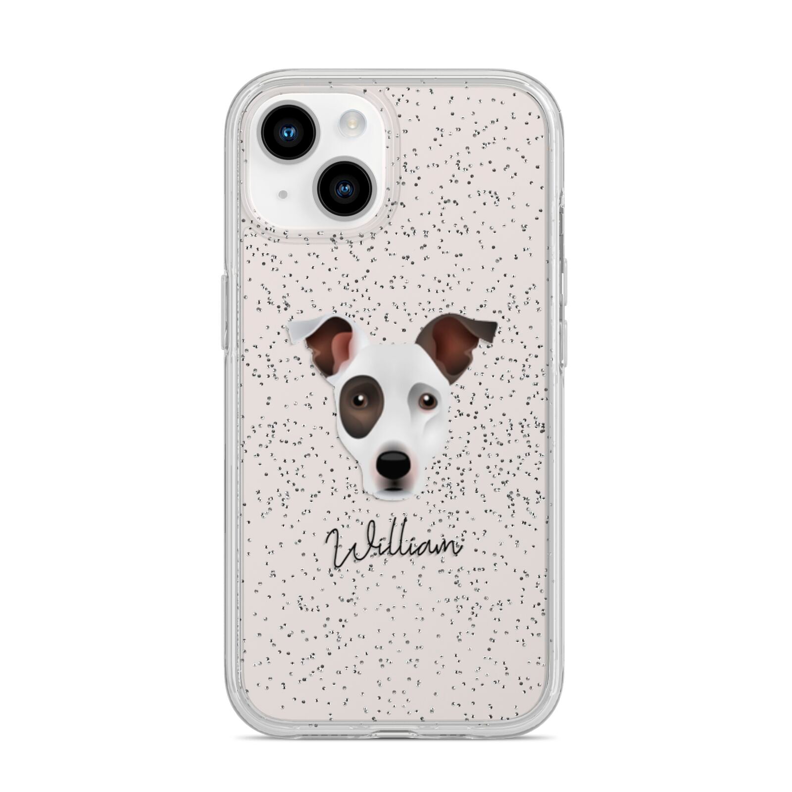 Staffy Jack Personalised iPhone 14 Glitter Tough Case Starlight