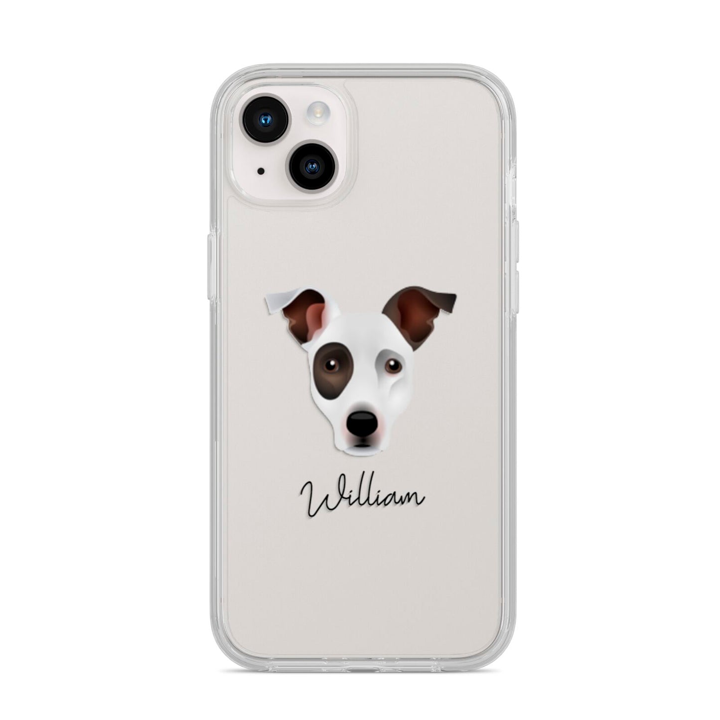 Staffy Jack Personalised iPhone 14 Plus Clear Tough Case Starlight