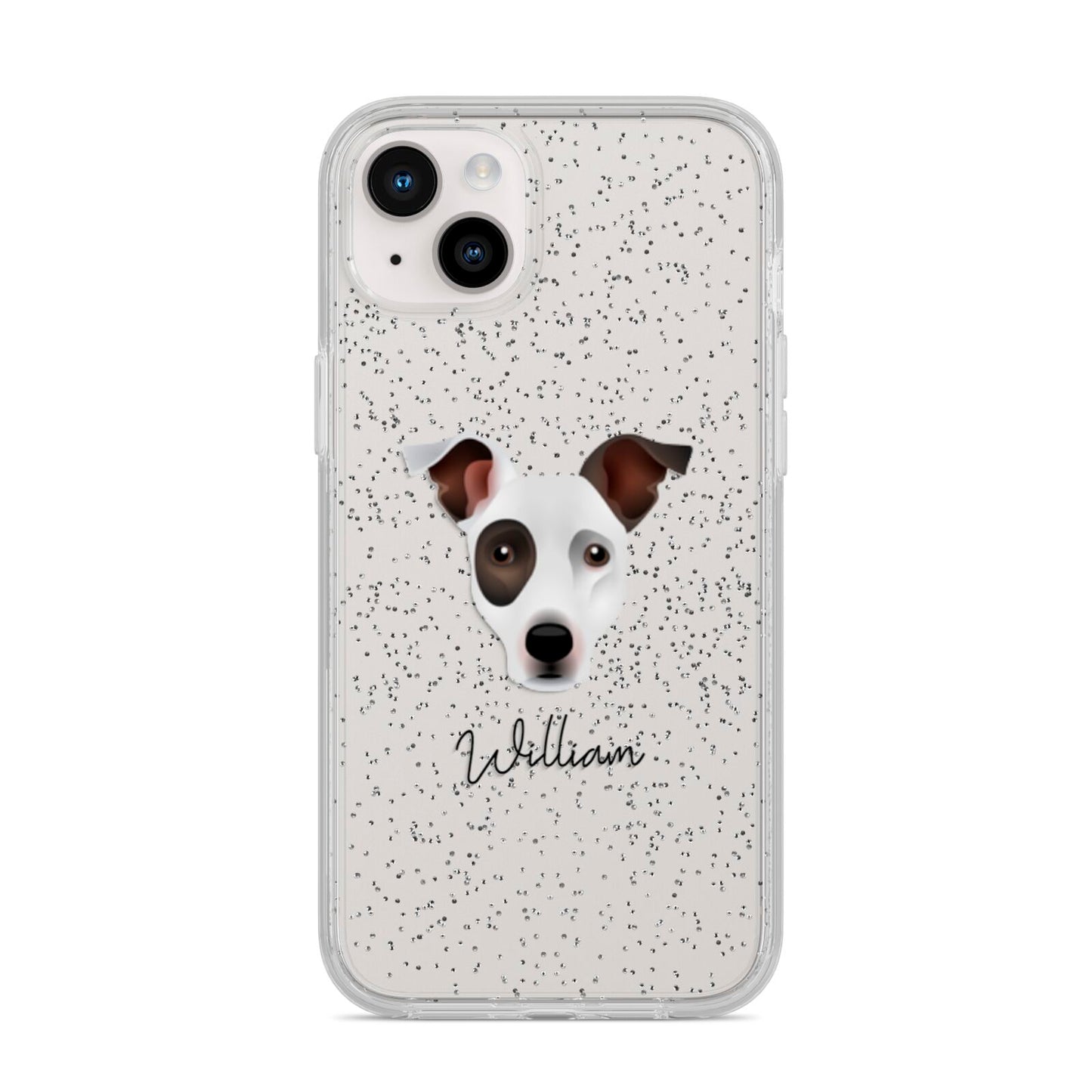 Staffy Jack Personalised iPhone 14 Plus Glitter Tough Case Starlight