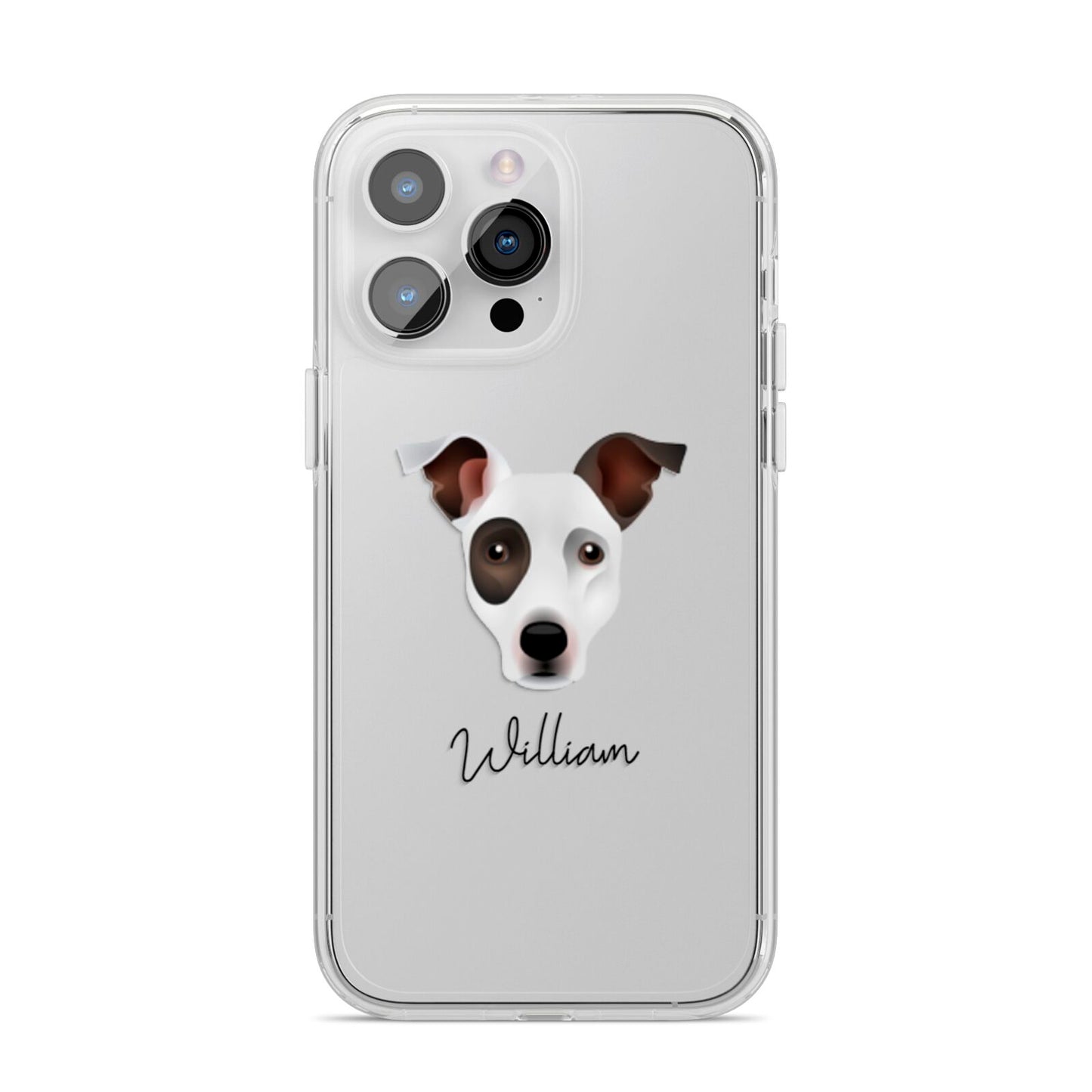 Staffy Jack Personalised iPhone 14 Pro Max Clear Tough Case Silver