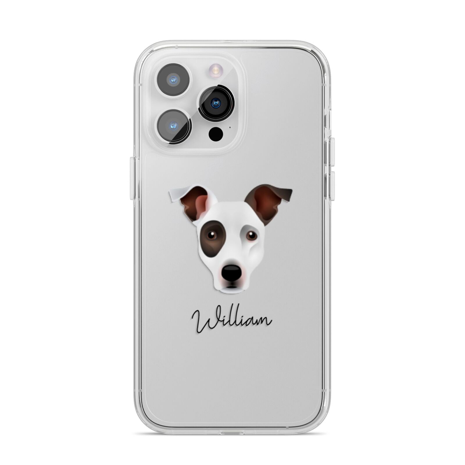 Staffy Jack Personalised iPhone 14 Pro Max Clear Tough Case Silver