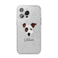 Staffy Jack Personalised iPhone 14 Pro Max Glitter Tough Case Silver