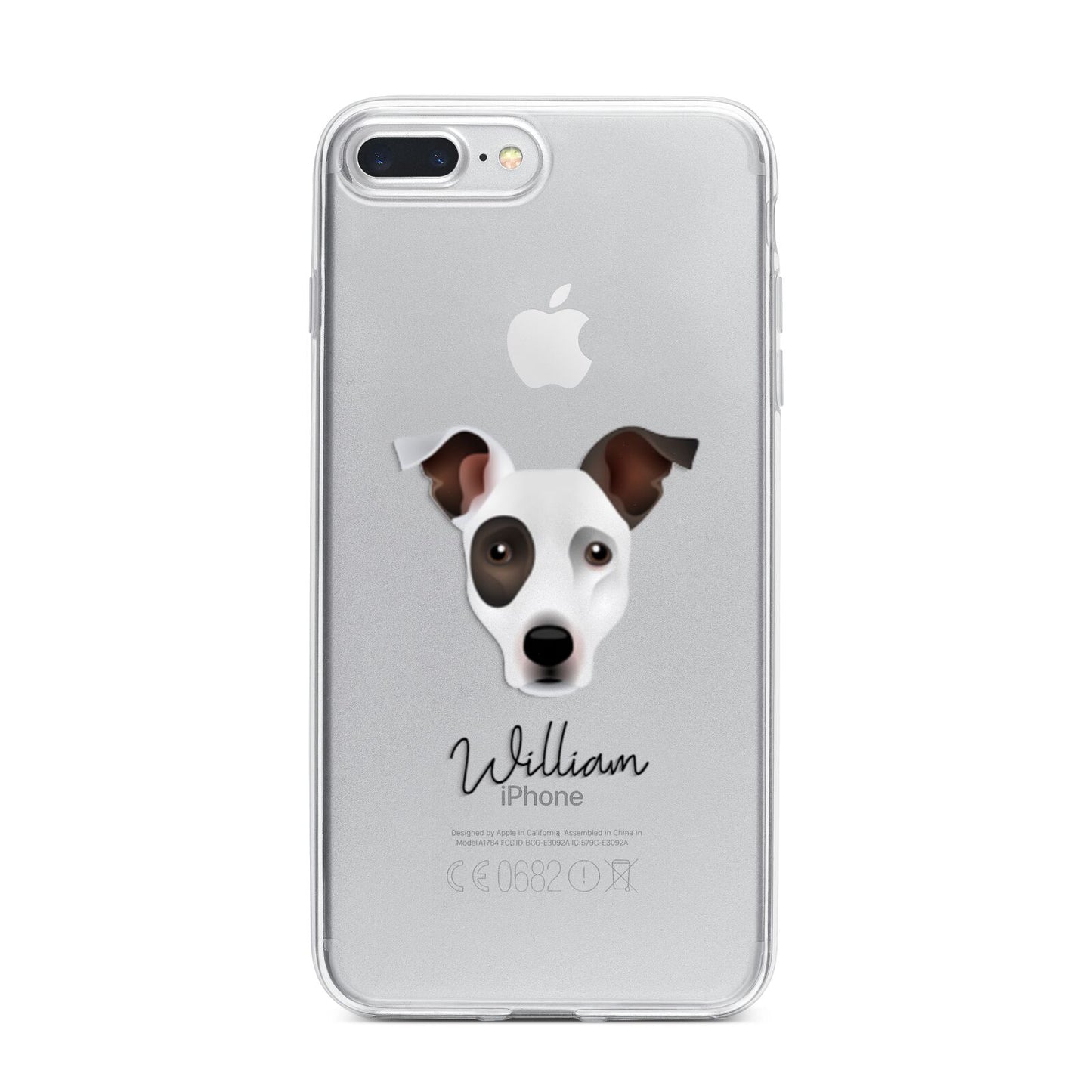 Staffy Jack Personalised iPhone 7 Plus Bumper Case on Silver iPhone