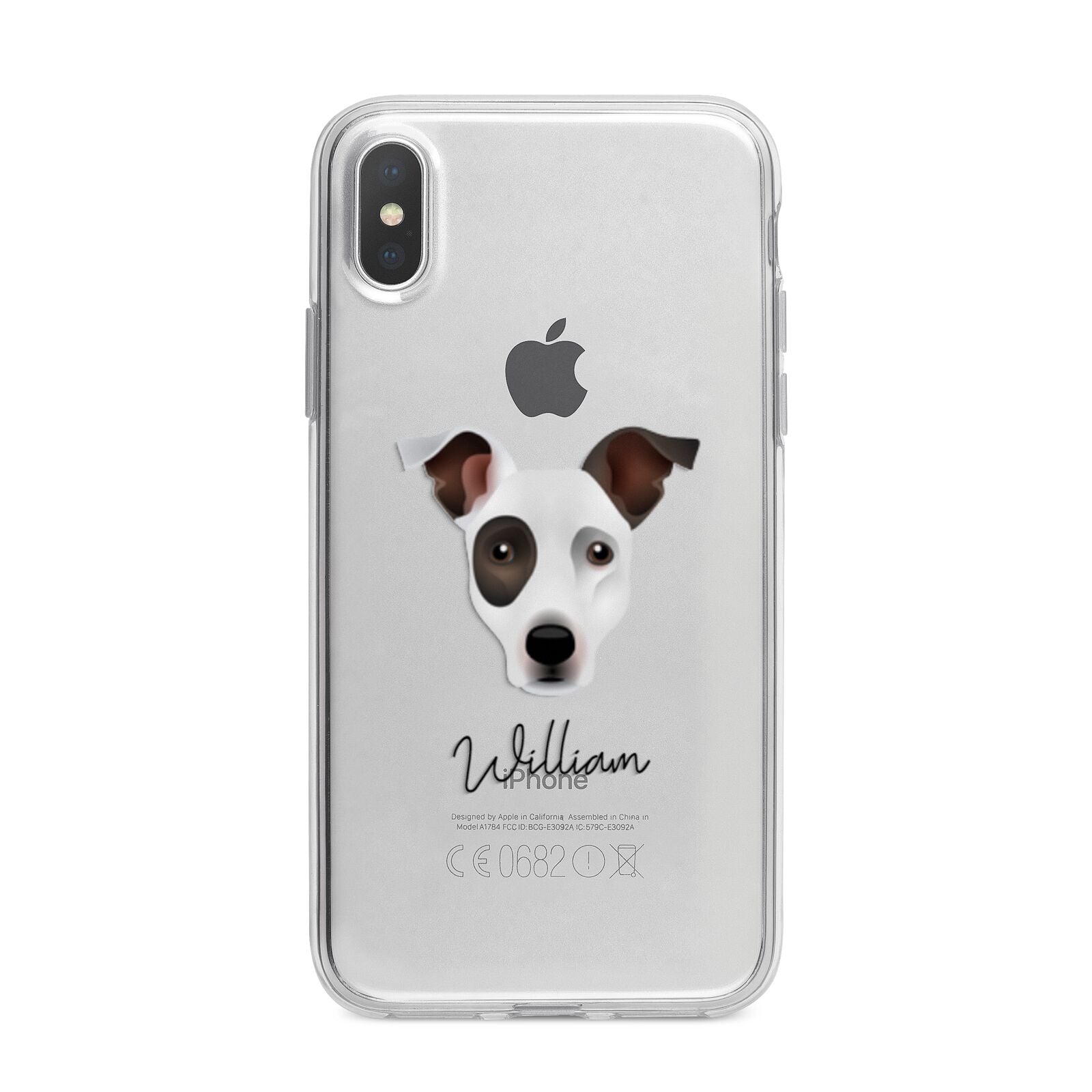 Staffy Jack Personalised iPhone X Bumper Case on Silver iPhone Alternative Image 1