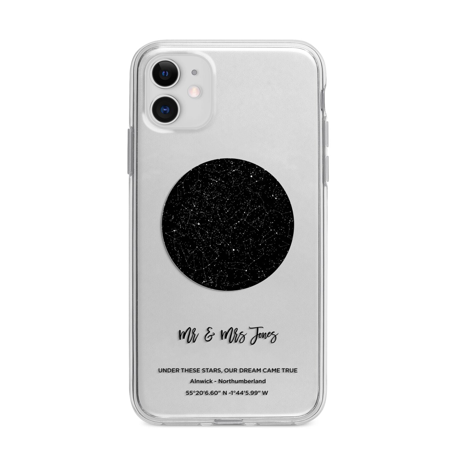 Star Map Apple iPhone 11 in White with Bumper Case