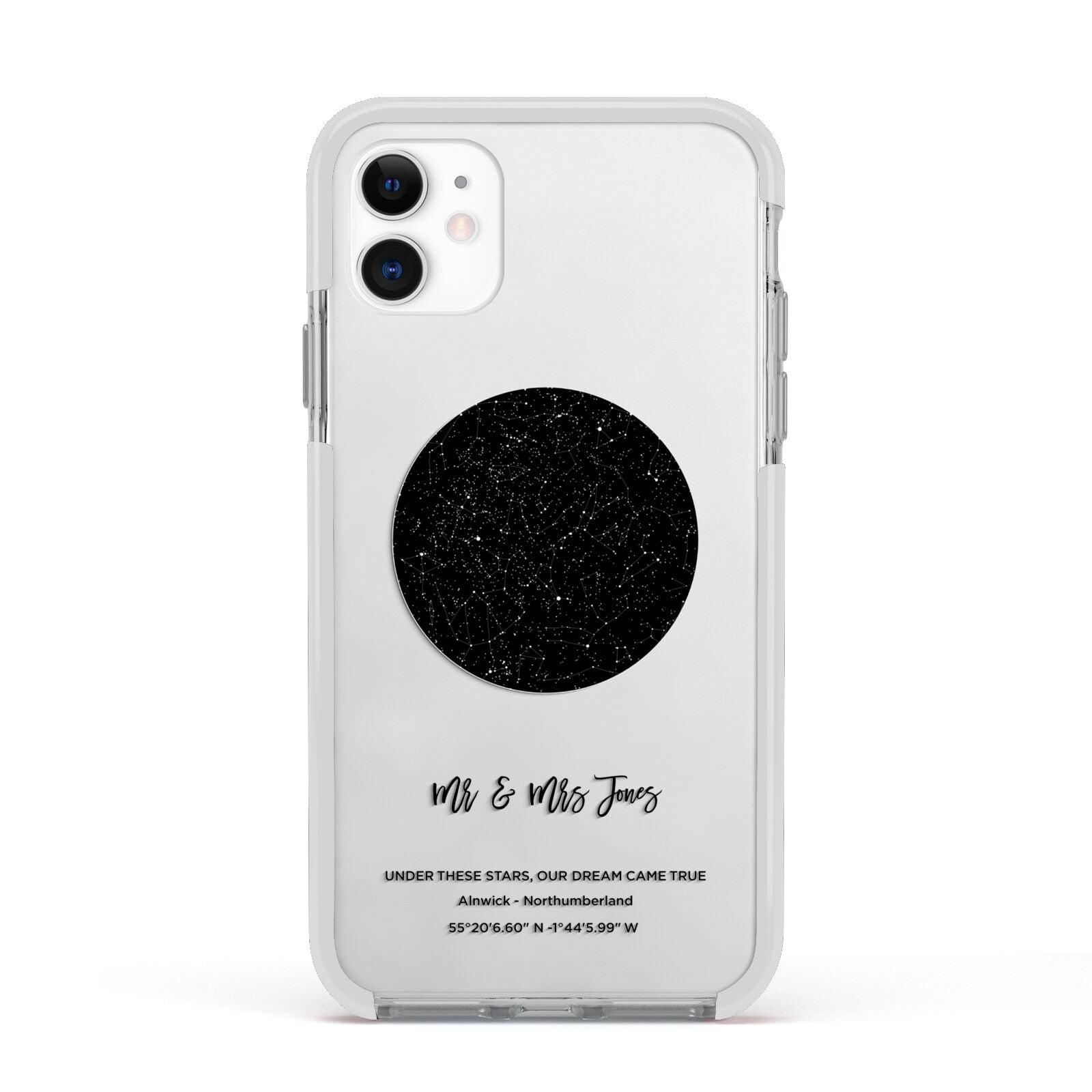 Star Map Apple iPhone 11 in White with White Impact Case