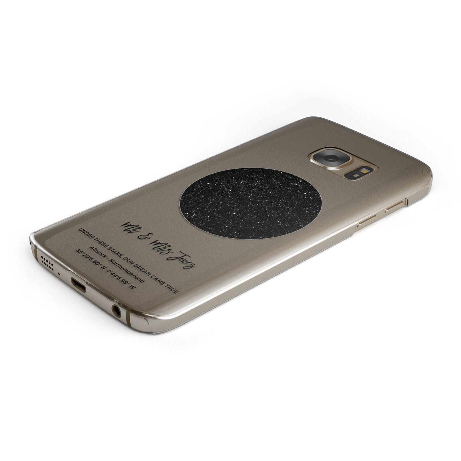 Star Map Protective Samsung Galaxy Case Angled Image