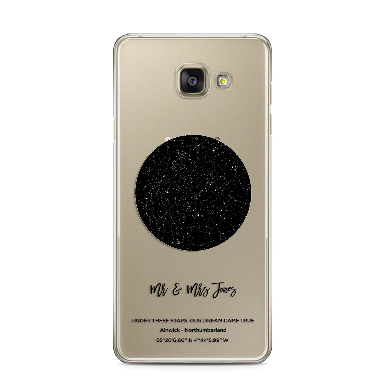 Star Map Samsung Galaxy A3 2016 Case on gold phone