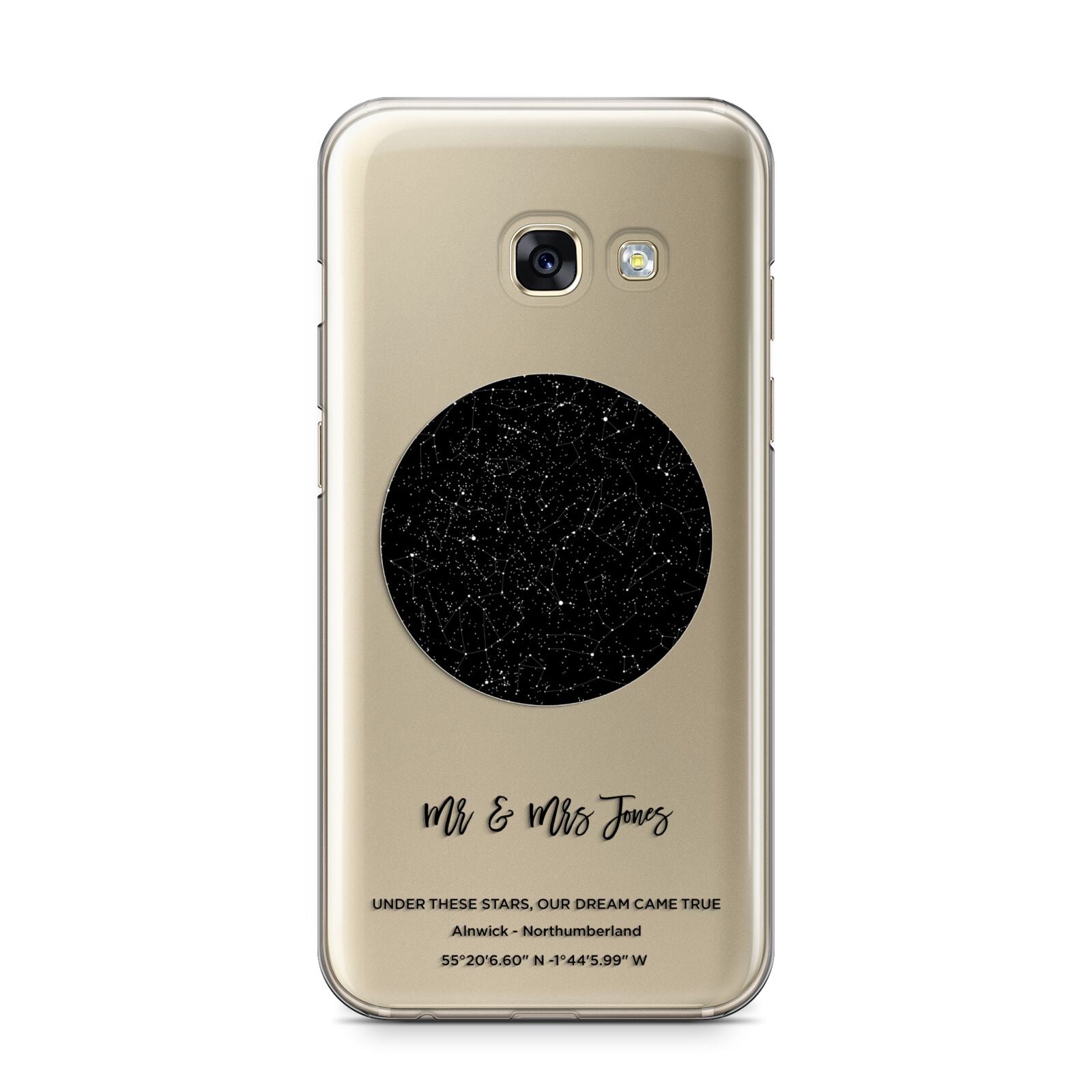 Star Map Samsung Galaxy A3 2017 Case on gold phone