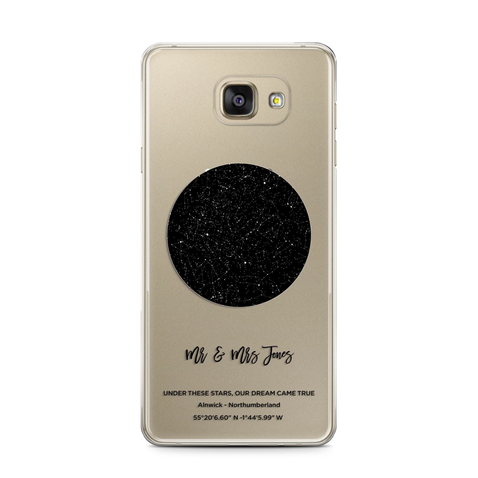 Star Map Samsung Galaxy A7 2016 Case on gold phone
