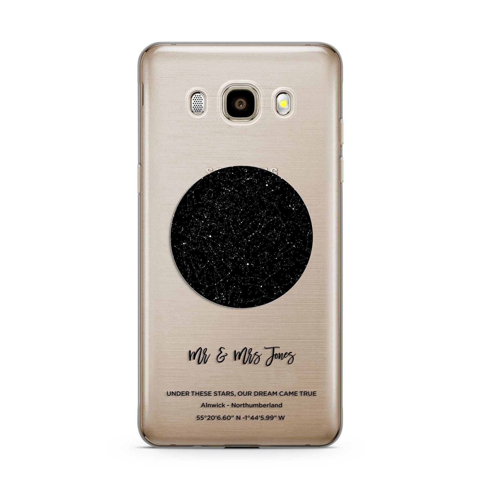 Star Map Samsung Galaxy J7 2016 Case on gold phone
