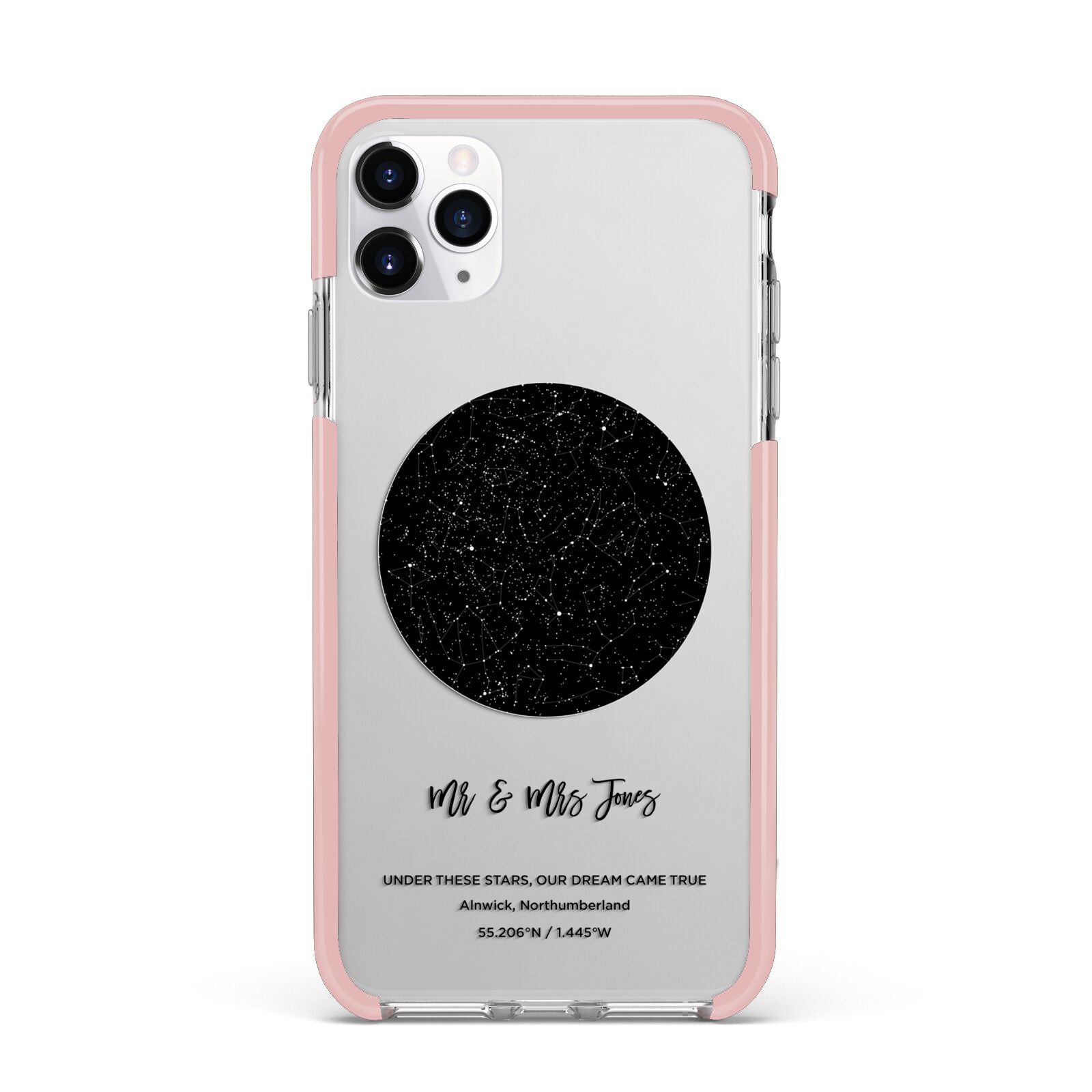 Star Map iPhone 11 Pro Max Impact Pink Edge Case