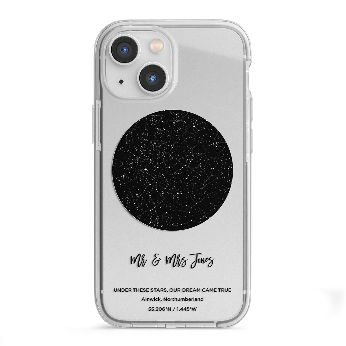 Star Map iPhone 13 Mini TPU Impact Case with White Edges