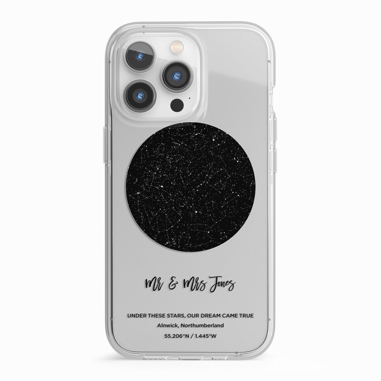 Star Map iPhone 13 Pro TPU Impact Case with White Edges