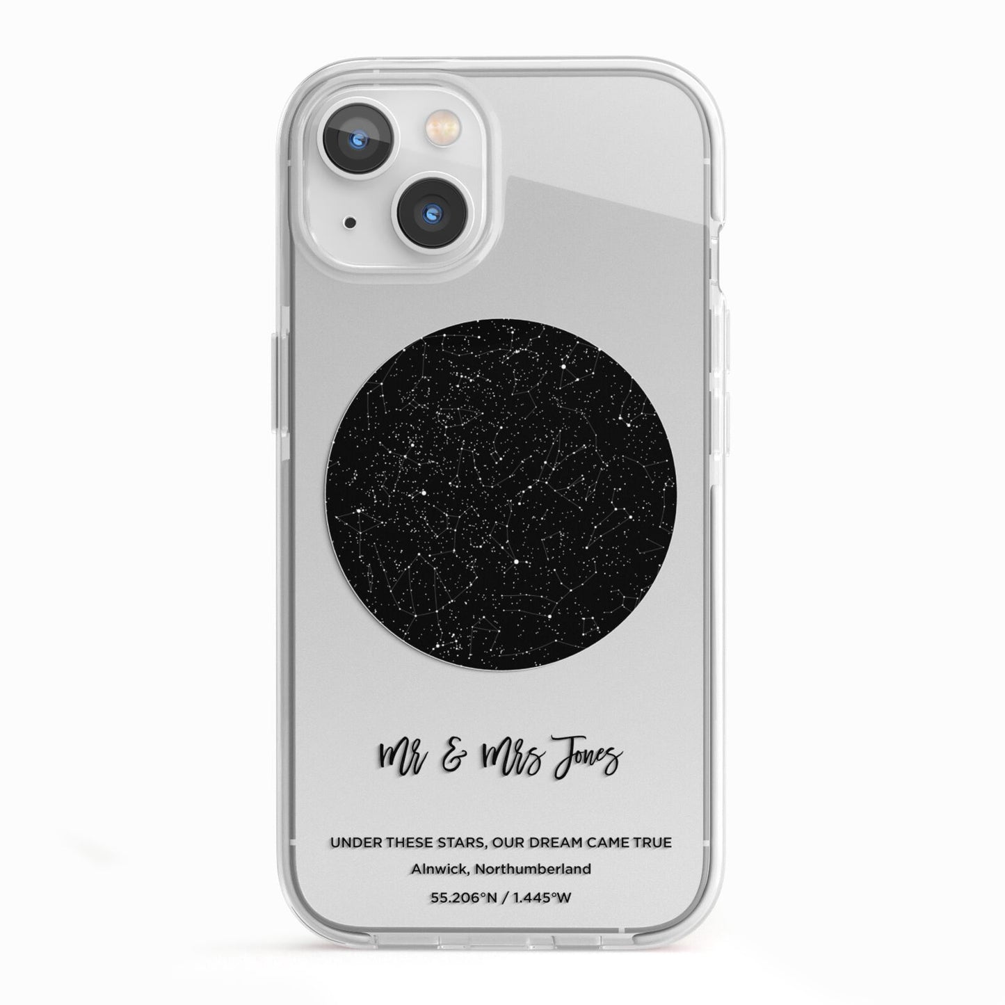 Star Map iPhone 13 TPU Impact Case with White Edges