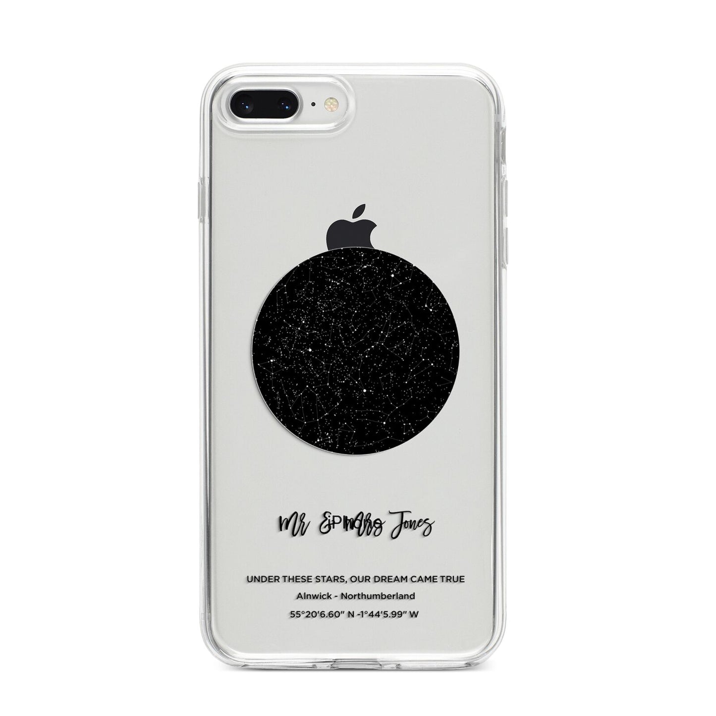 Star Map iPhone 8 Plus Bumper Case on Silver iPhone