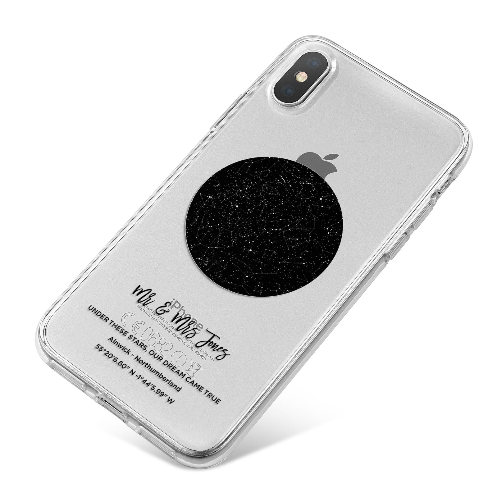 Star Map iPhone X Bumper Case on Silver iPhone
