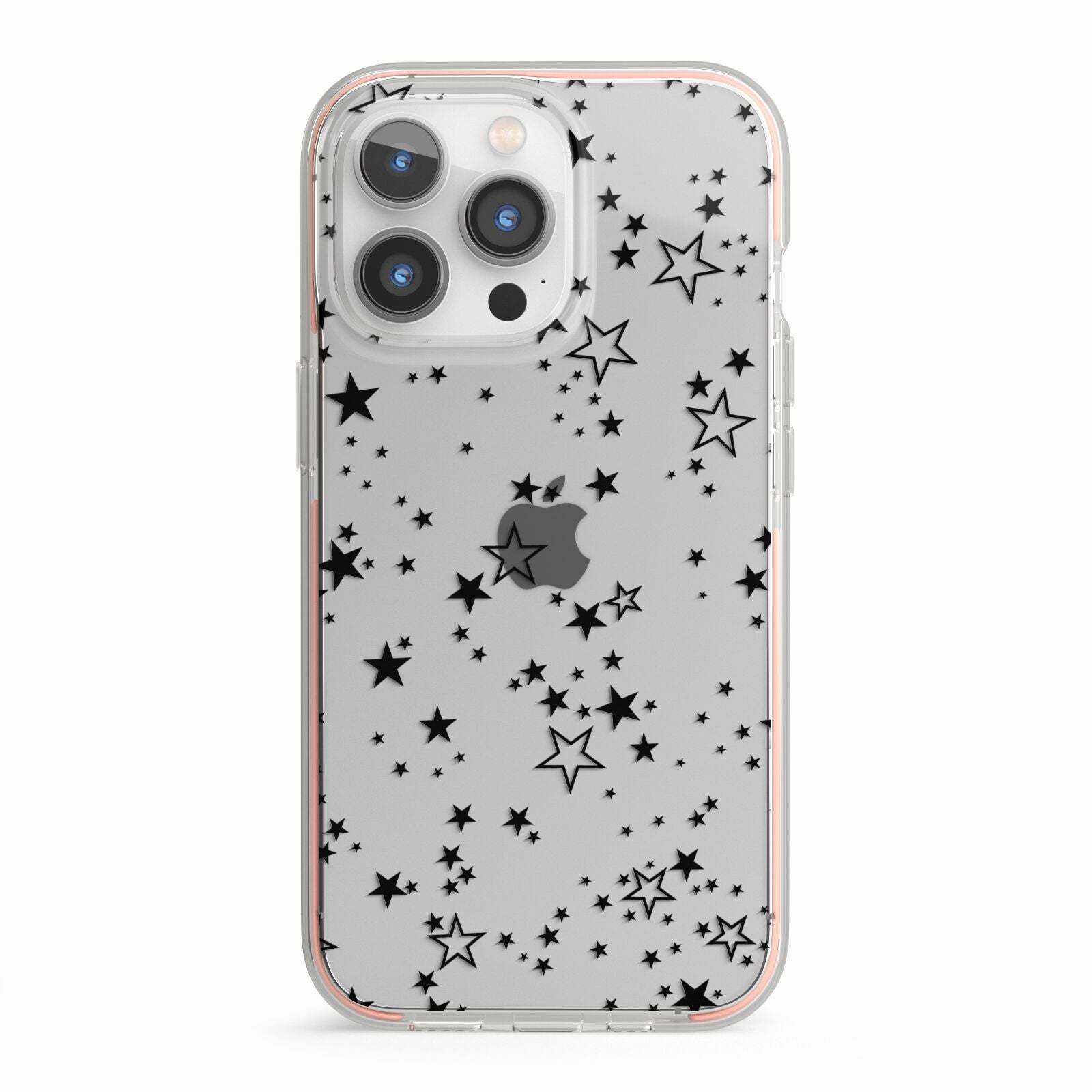 Star iPhone 13 Pro TPU Impact Case with Pink Edges