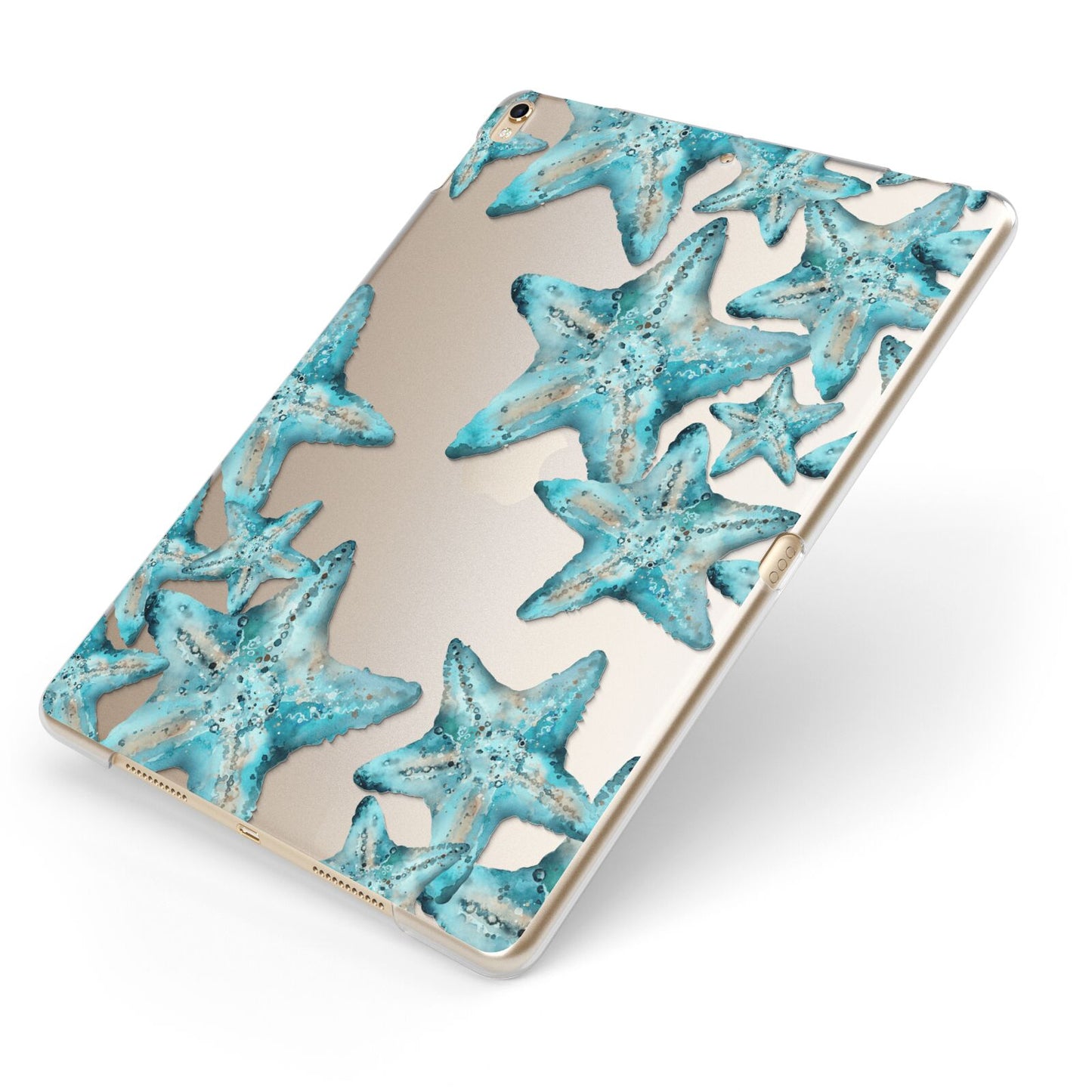 Starfish Apple iPad Case on Gold iPad Side View