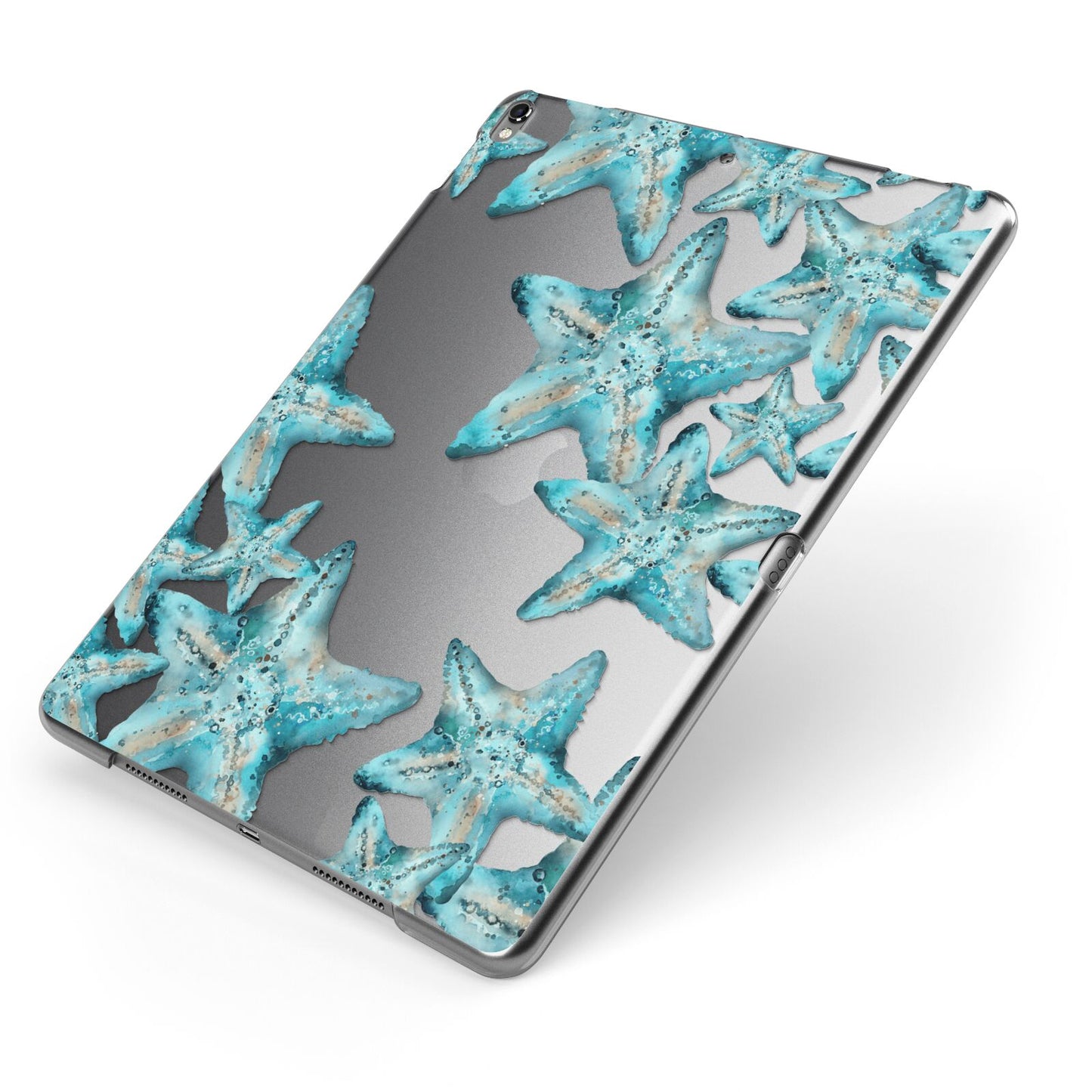 Starfish Apple iPad Case on Grey iPad Side View