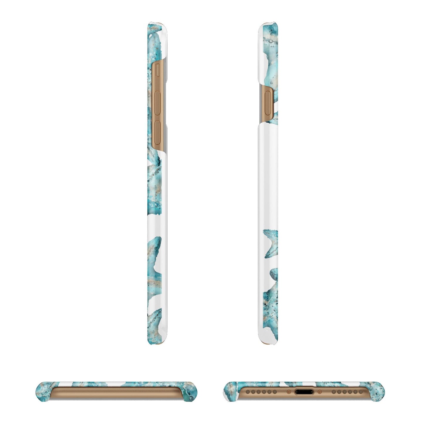 Starfish Apple iPhone 7 8 3D Wrap Snap Case Angled Images