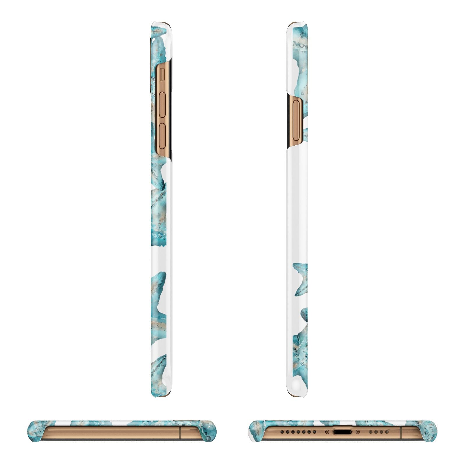 Starfish Apple iPhone Xs Max 3D Wrap Snap Case Angled Images