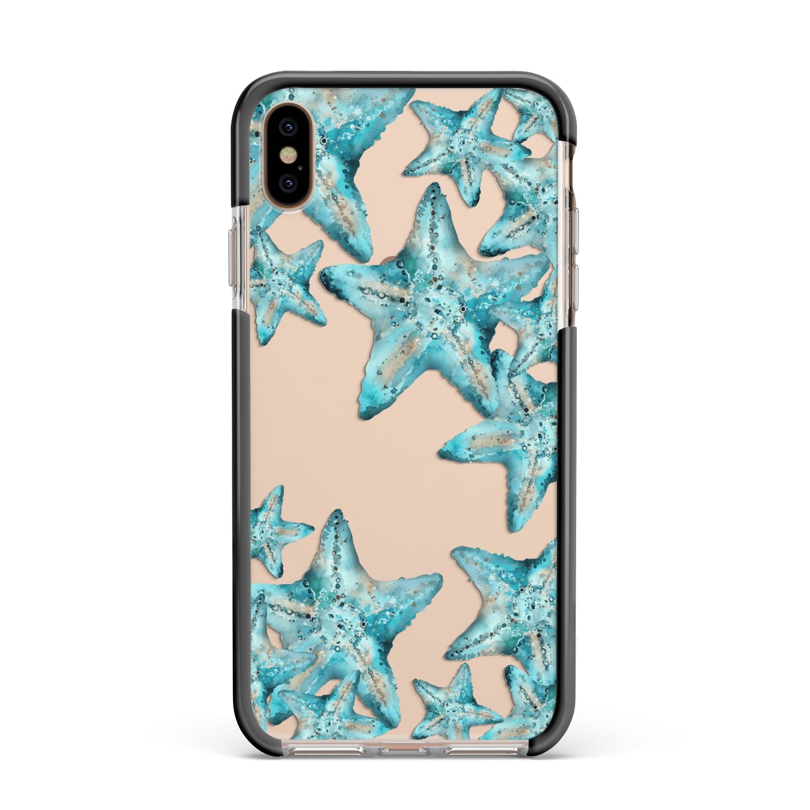 Starfish Apple iPhone Xs Max Impact Case Black Edge on Gold Phone