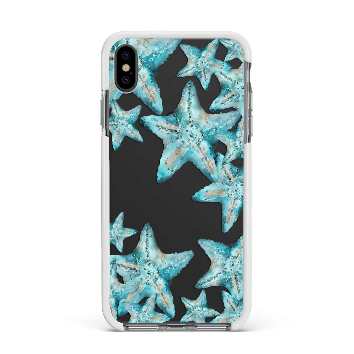 Starfish Apple iPhone Xs Max Impact Case White Edge on Black Phone