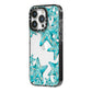 Starfish iPhone 14 Pro Black Impact Case Side Angle on Silver phone