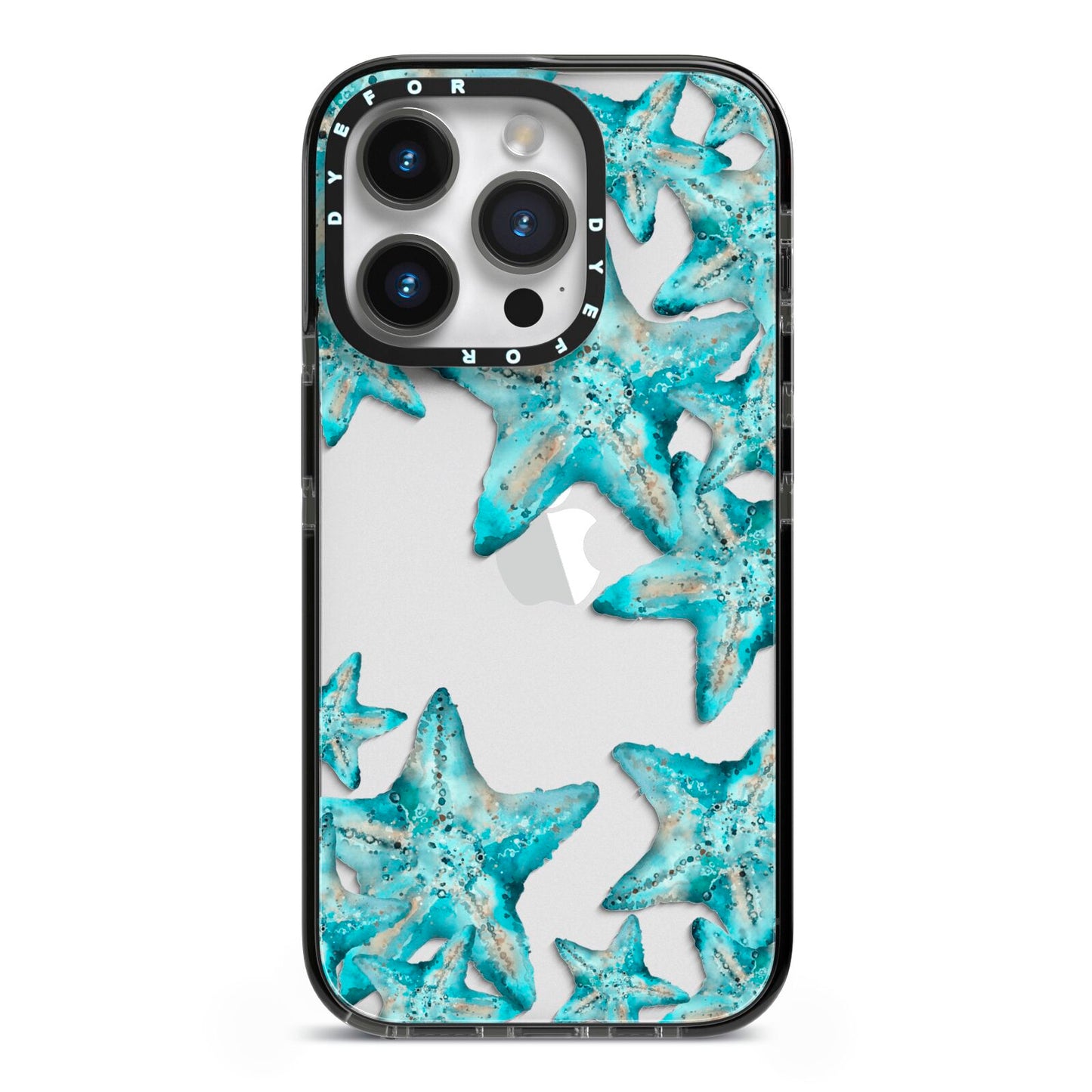 Starfish iPhone 14 Pro Black Impact Case on Silver phone