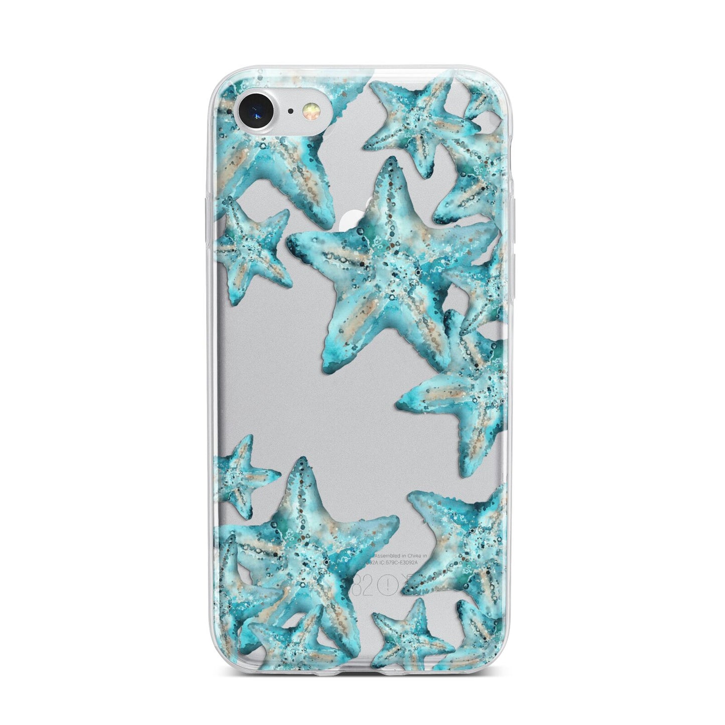 Starfish iPhone 7 Bumper Case on Silver iPhone