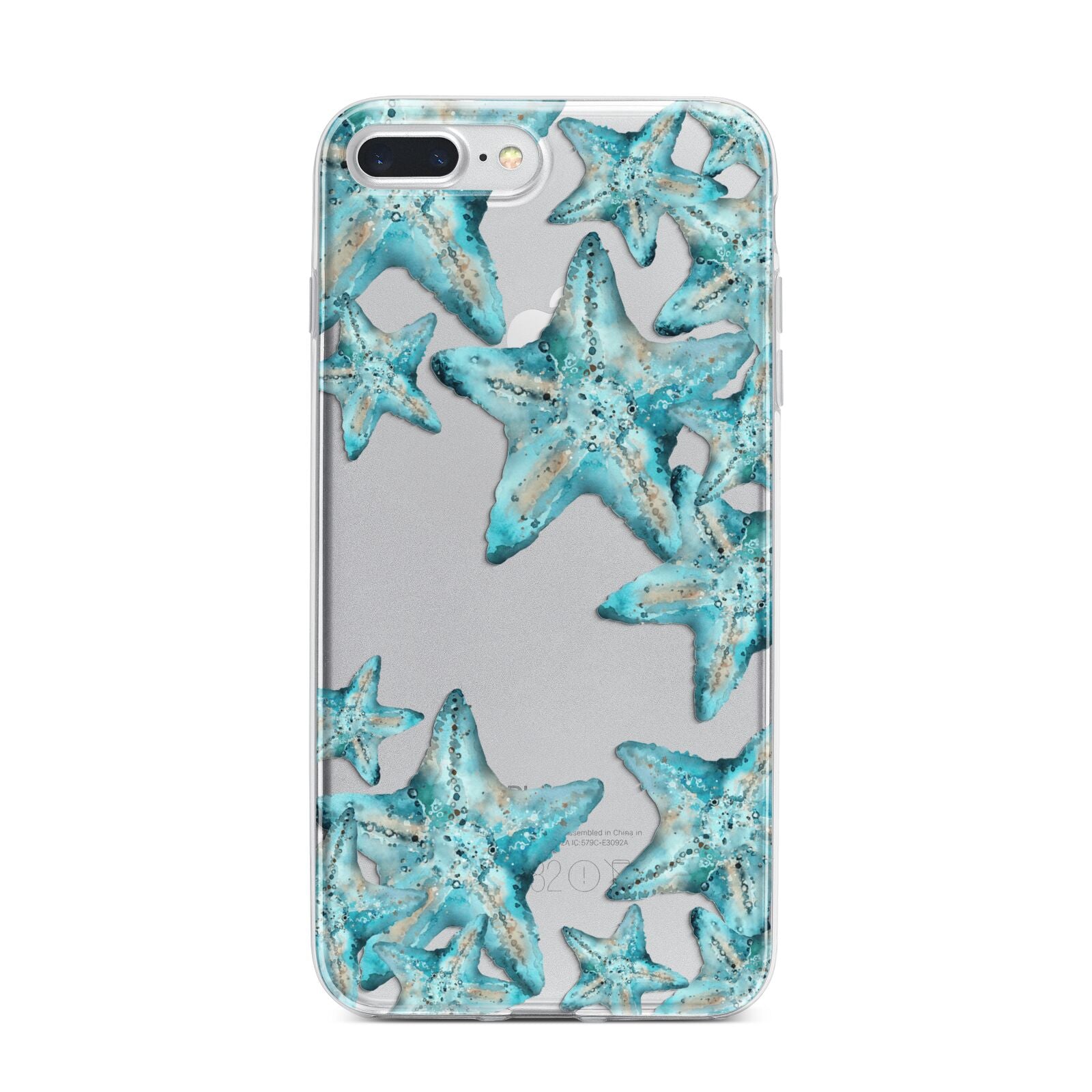 Starfish iPhone 7 Plus Bumper Case on Silver iPhone